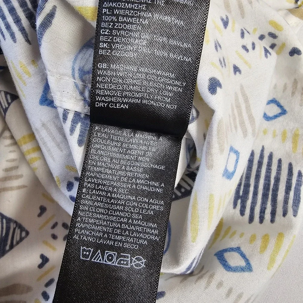 THE NORTH FACE Mens XL Short Sleeve‎ Geometric Print Cotton Button Up Shirt EUC